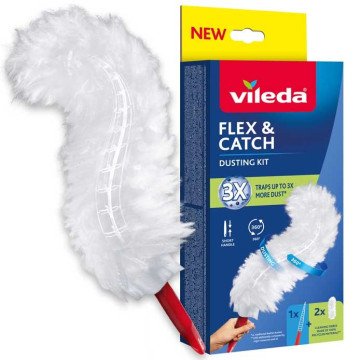 Vileda dustpan with short handle + 2 Flex&Catch refills Vileda dustpan with short handle + 2 Flex&Catch refills