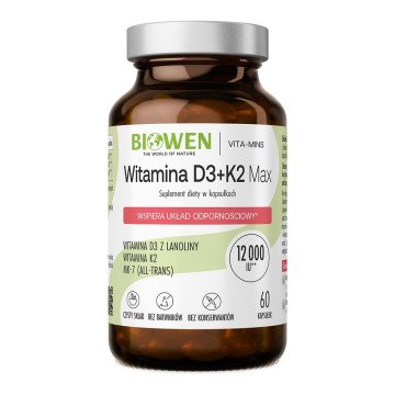 BIOWEN Vitamins D3 + K2 Max – food supplement for humans – 90 capsules
