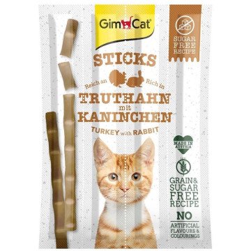 GIMCAT Sticks Turkey and rabbit - cat treats - 4pcs GIMCAT Sticks Turkey and rabbit - cat treats - 4pcs