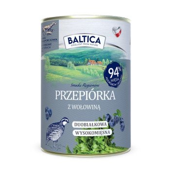 BALTICA Smaki regionów Quail with beef - wet dog food - 400g