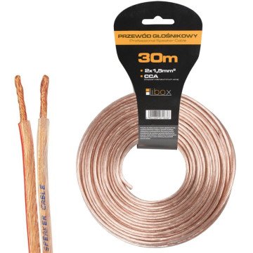 Libox Kabel głośnikowy 2x1,50mm LB0008-30 audio cable 30 m Transparent Libox Kabel głośnikowy 2x1,50mm LB0008-30 audio cable 30 m Transparent