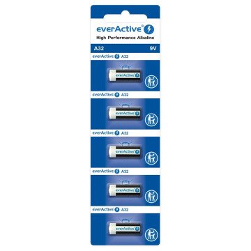 Alkaline batteries to a car remote A32/32A 9V blister 5 pcs. Alkaline batteries to a car remote A32/32A 9V blister 5 pcs.
