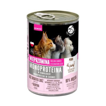 PET REPUBLIC Monoprotein Pork in sauce - wet cat food - 400g PET REPUBLIC Monoprotein Pork in sauce - wet cat food - 400g