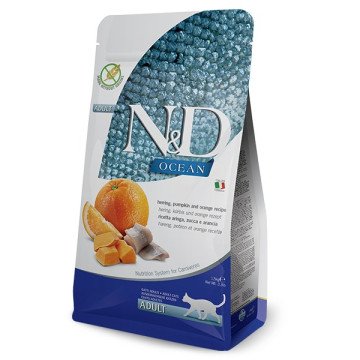 FARMINA N&D Ocean Herring Pumpkin&Orange Adult - dry cat food - 1,5 kg FARMINA N&D Ocean Herring Pumpkin&Orange Adult - dry cat food - 1,5 kg
