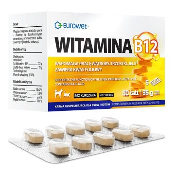 EUROWET Vitamin B12- supplements for dogs and cats - 50 tablets EUROWET Vitamin B12- supplements for dogs and cats - 50 tablets