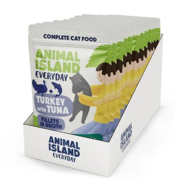 ANIMAL ISLAND Turkey with tuna Fillets in broth - wet cat food - 12x85g ANIMAL ISLAND Turkey with tuna Fillets in broth - wet cat food - 12x85g