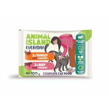 ANIMAL ISLAND Pate Beef / Turkey - wet cat food - 4x100g ANIMAL ISLAND Pate Beef / Turkey - wet cat food - 4x100g