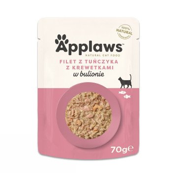 APPLAWS Tuna Fillet with prawn in broth - wet cat food - 70g