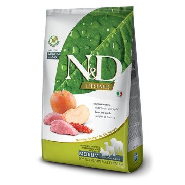 FARMINA N&D PRIME DOG WILD BOAR AND APPLE ADULT MEDIUM & MAXI 12 kg FARMINA N&D PRIME DOG WILD BOAR AND APPLE ADULT MEDIUM & MAXI 12 kg