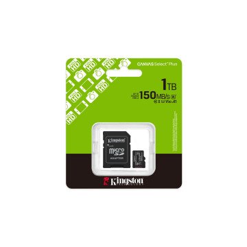 Kingston Technology 1TB microSDXC Canvas Select Plus Gen3 150MB/s A1 Card + Adapter Kingston Technology 1TB microSDXC Canvas Select Plus Gen3 150MB/s A1 Card + Adapter