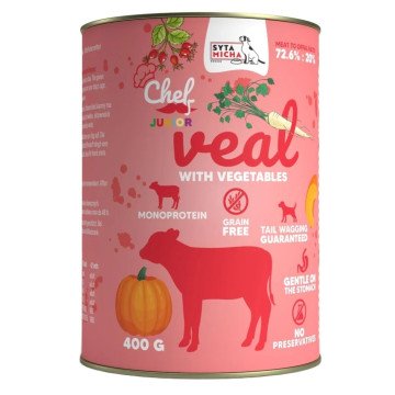 SYTA MICHA Chef Veal with vegetables Junior - wet dog food - 400g