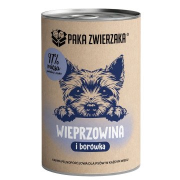 PAKA ZWIERZAKA Pork with blueberries Mono - wet dog food - 400g PAKA ZWIERZAKA Pork with blueberries Mono - wet dog food - 400g