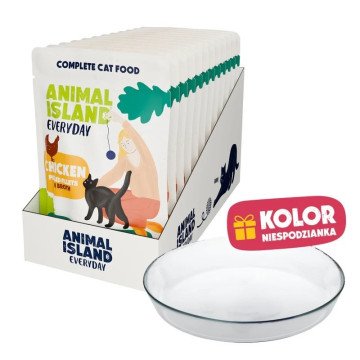 ANIMAL ISLAND Everyday Chicken in broth Box - wet cat food - 12x85g + free plate ANIMAL ISLAND Everyday Chicken in broth Box - wet cat food - 12x85g + free plate
