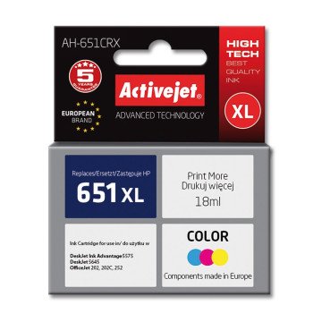 Activejet AH-651CRX ink (replacement for HP 651 C2P11AE; Premium; 18 ml; color) Activejet AH-651CRX ink (replacement for HP 651 C2P11AE; Premium; 18 ml; color)