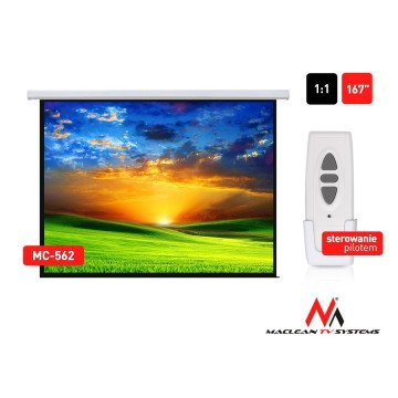 Electric motorized projector screen home cinema remote control Maclean MC-562 Electric motorized projector screen home cinema remote control Maclean MC-562