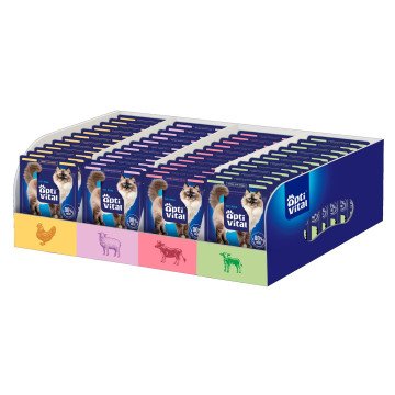 OPTIVITAL Tasty shreds in gravy with chicken, beef, lamb and veal - wet cat food - 112x85g OPTIVITAL Tasty shreds in gravy with chicken, beef, lamb and veal - wet cat food - 112x85g