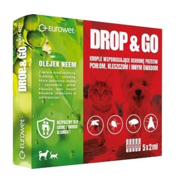 EUROWET Drop&Go Spot-on – flea and tick drops for dog and cat – 5x2 ml EUROWET Drop&Go Spot-on – flea and tick drops for dog and cat – 5x2 ml