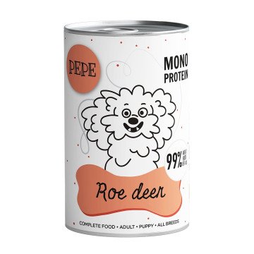 PAKA ZWIERZAKA Pepe Roe deer - wet dog food - 400g PAKA ZWIERZAKA Pepe Roe deer - wet dog food - 400g