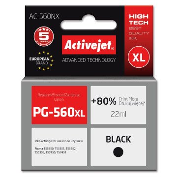 Activejet AC-560NX Ink (replacement for Canon PG-560XL; Supreme; 22 ml; black)