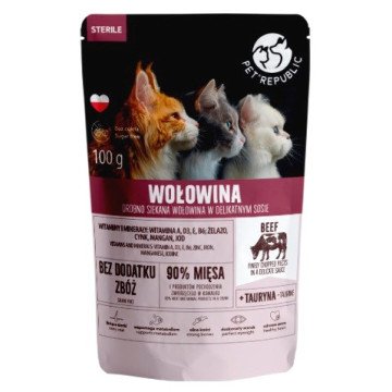 PET REPUBLIC Sterile Beef finely chopped - wet cat food- 100 g PET REPUBLIC Sterile Beef finely chopped - wet cat food- 100 g