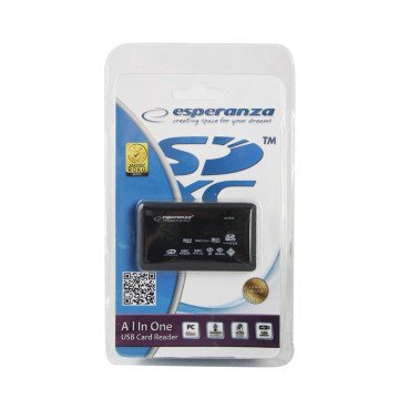 Esperanza EA119 card reader Black USB 2.0 Esperanza EA119 card reader Black USB 2.0