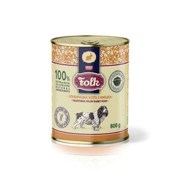 FOLK Traditional polish rabbit feast - wet dog food - 800g