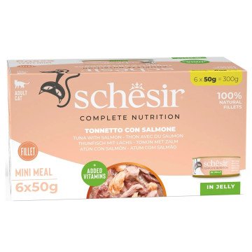 SCHESIR Tuna with salmon in jelly - wet cat food - 6x50g