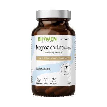 BIOWEN Chelated Magnesium Bisglycinate – food supplement for humans – 100 capsules BIOWEN Chelated Magnesium Bisglycinate – food supplement for humans – 100 capsules