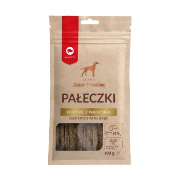MACED Beef Sticks with liver - Dog treat - 100g MACED Beef Sticks with liver - Dog treat - 100g