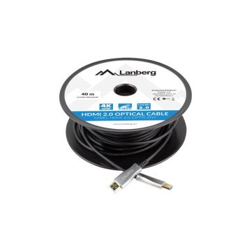 Lanberg CA-HDMI-20FB-0300-BK optical cable HDMI M/M 30m v2.0 4K Lanberg CA-HDMI-20FB-0300-BK optical cable HDMI M/M 30m v2.0 4K