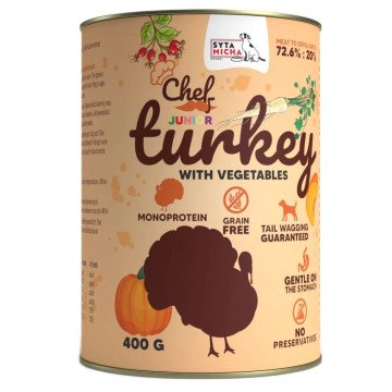 SYTA MICHA Chef Turkey with vegetables Junior - wet dog food - 400g