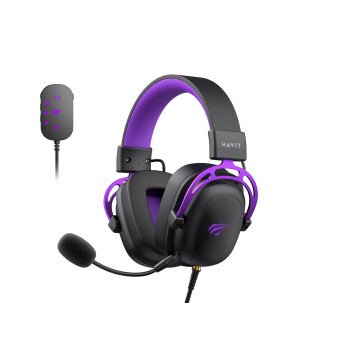 Havit H2002C+U - gaming headphones (black and purple) Havit H2002C+U - gaming headphones (black and purple)