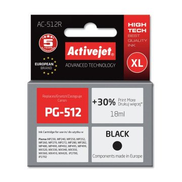 Activejet AC-512R Ink (replacement for Canon PG-512; Premium; 18 ml; black)