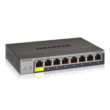 NETGEAR GS108T Managed L2 Gigabit Ethernet (10/100/1000) Grey