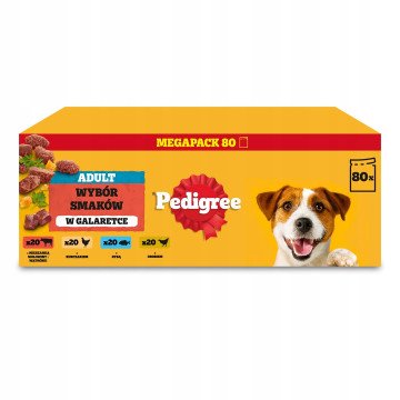 PEDIGREE Adult Selection of flavours in jelly - wet dog food - 80x100g PEDIGREE Adult Selection of flavours in jelly - wet dog food - 80x100g