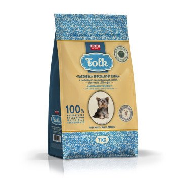 FOLK Small breeds Kashubian-style fish specialty with apples, parsley and lovage - dry dog food - 7kg FOLK Small breeds Kashubian-style fish specialty with apples, parsley and lovage - dry dog food - 7kg