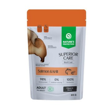NATURE'S PROTECTION Superior Care Red coat Salmon&Krill - wet dog food - 85g NATURE'S PROTECTION Superior Care Red coat Salmon&Krill - wet dog food - 85g