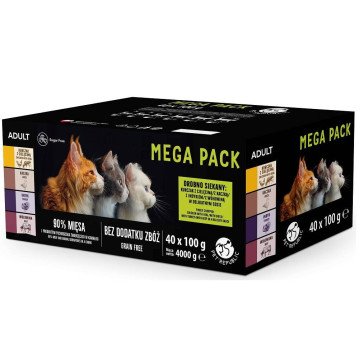 PETREPUBLIC Mega Pack Chicken with veal, duck, turkey, beef - wet cat food - 40x100g PETREPUBLIC Mega Pack Chicken with veal, duck, turkey, beef - wet cat food - 40x100g