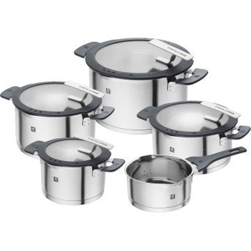 ZWILLING SIMPLIFY 66870-005-0 Pots set Stainless steel 5 pcs. Silver Black ZWILLING SIMPLIFY 66870-005-0 Pots set Stainless steel 5 pcs. Silver Black