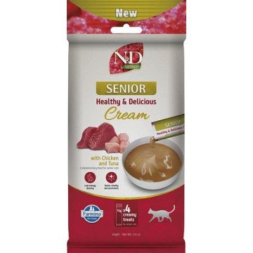 FARMINA N&D Quinoa Cat Senior Cream with Chicken & Tuna box – cat treat – 4x15g FARMINA N&D Quinoa Cat Senior Cream with Chicken & Tuna box – cat treat – 4x15g
