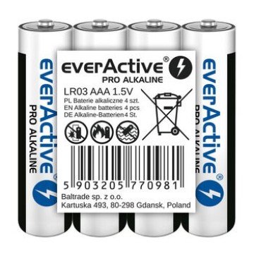 Alkaline batteries AAA / LR03 everActive Pro 4 pcs Alkaline batteries AAA / LR03 everActive Pro 4 pcs