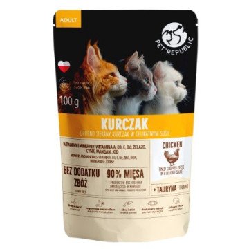 PET REPUBLIC Adult Chicken finely chopped - wet cat food- 100 g PET REPUBLIC Adult Chicken finely chopped - wet cat food- 100 g