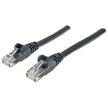 Intellinet Network Patch Cable, Cat6, 3m, Black, CCA, U/UTP, PVC, RJ45, Gold Plated Contacts, Snagless, Booted, Lifetime Warranty