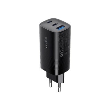 Havit UC20 - GaN 65 W three-port travel charger, black