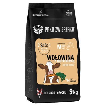 PAKA ZWIERZAKA Beef with carrots M - dry dog food - 9kg PAKA ZWIERZAKA Beef with carrots M - dry dog food - 9kg