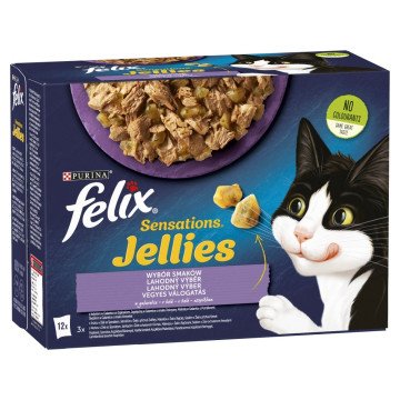 Purina Felix Sensations Mix Turkey, Mackerel, Lamb, Herring - Wet Cat Food - 12x85 g Purina Felix Sensations Mix Turkey, Mackerel, Lamb, Herring - Wet Cat Food - 12x85 g