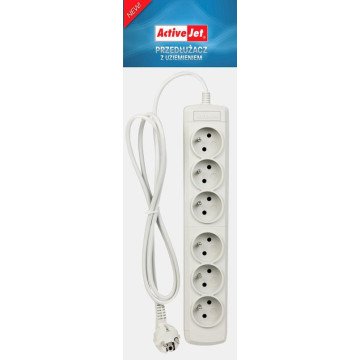 Activejet 6GNU - 3M - S power strip with cord Activejet 6GNU - 3M - S power strip with cord