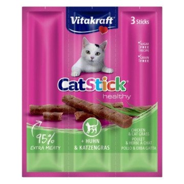 VITAKRAFT CatStick Mini Chicken with grass - cat treats - 3 pcs VITAKRAFT CatStick Mini Chicken with grass - cat treats - 3 pcs