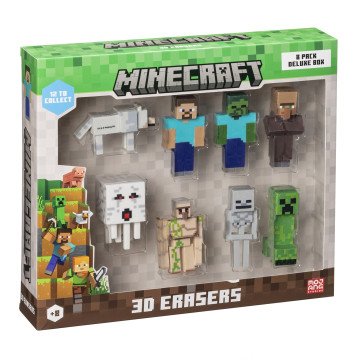 MINECRAFT 3D ERASERS - 8 PACK DELUXE BOX VER.A MINECRAFT 3D ERASERS - 8 PACK DELUXE BOX VER.A
