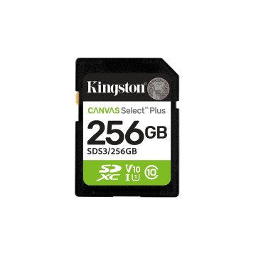 Kingston Technology 256GB SDXC Canvas Select Plus Gen3 150MB/s C10 UHS-I U1 V10 Kingston Technology 256GB SDXC Canvas Select Plus Gen3 150MB/s C10 UHS-I U1 V10
